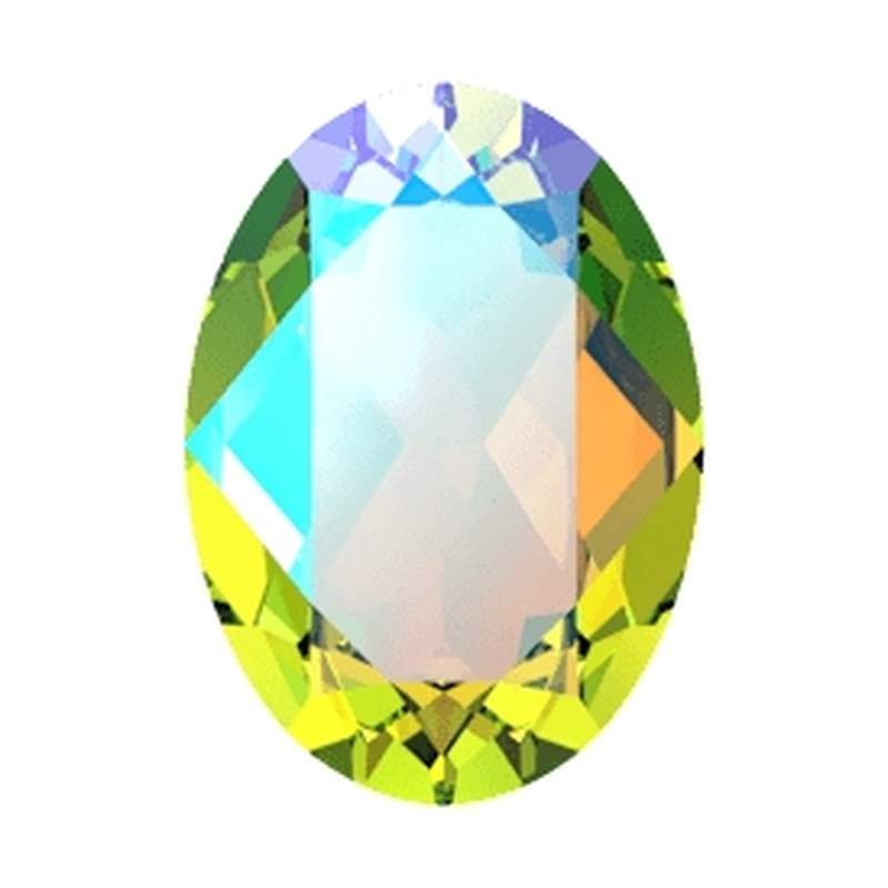 Swarovski Fancy Stones 4120 14 x 10 mm Citrus Green Blue AB