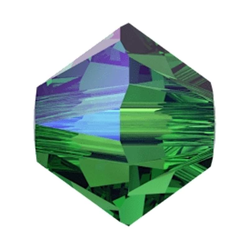 Swarovski Crystal Beads 5328 4 mm Majestic Green Shimmer 2X