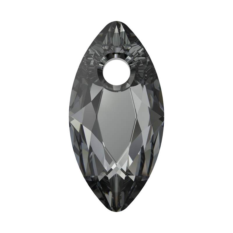 Swarovski Crystal Pendants 6437 9 mm Crystal Silver Night