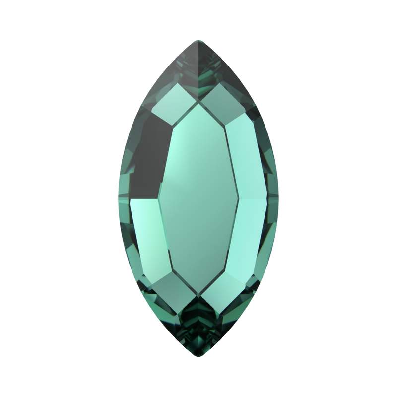 Swarovski Flatback Crystals 2200 8 x 4 mm Recreated Caribbean Green F