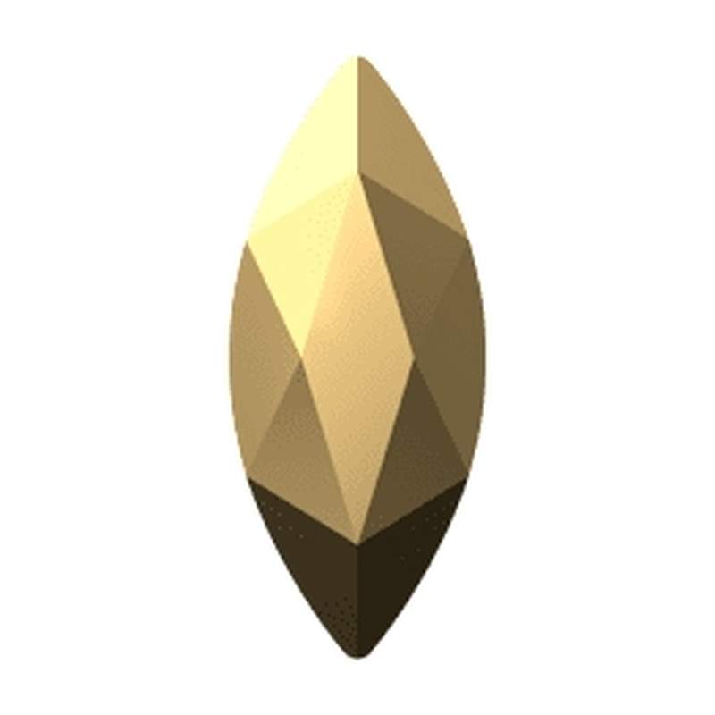 Swarovski Flatback Crystals 2201 14 x 6 mm Crystal Aurum F