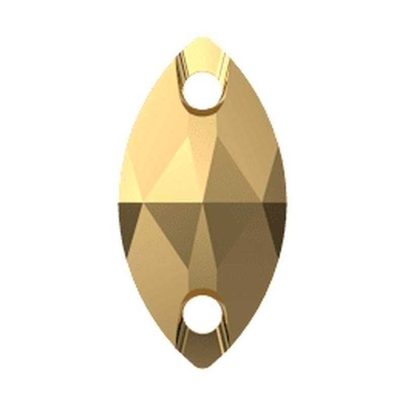 Swarovski Sew-on Crystals 3223 12 x 6 mm Crystal Aurum F