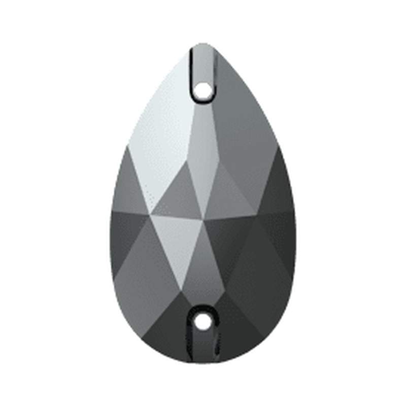 Swarovski Sew-on Crystals 3230 28 x 17 mm Jet Hematite F